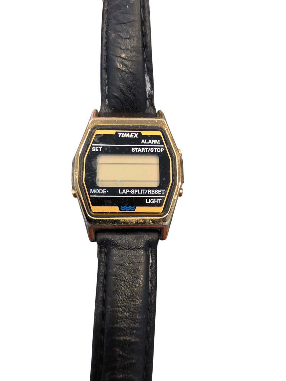 Vintage TIMEX Digital Dial Gold Tone Ladies Watch Leather Strap NEEDS Battery
